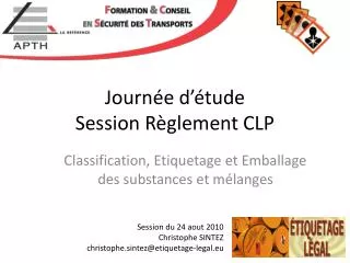 journ e d tude session r glement clp