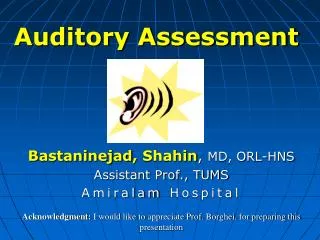 Auditory Assessment