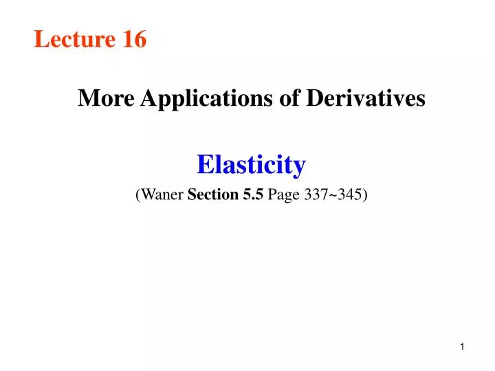 more applications of derivatives