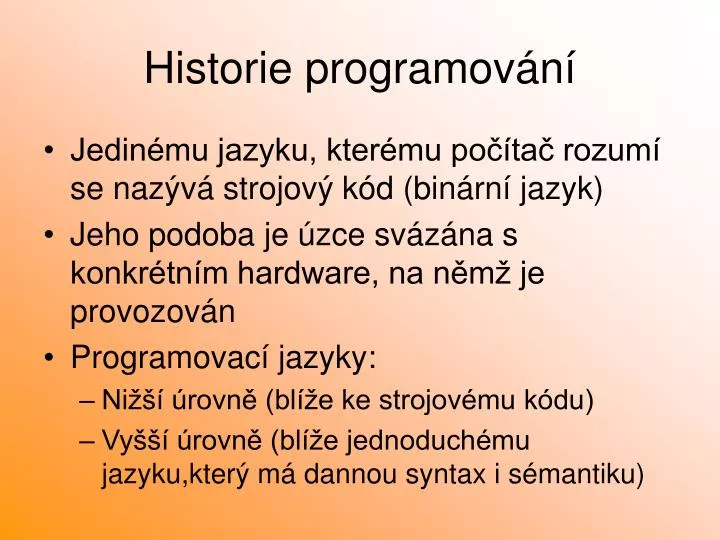 historie programov n