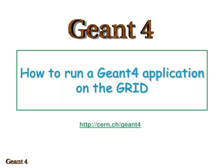 how to run a geant4 application on the grid