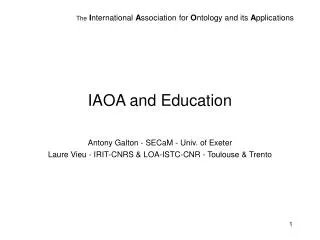 IAOA and Education
