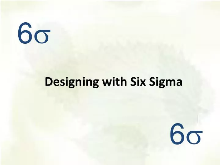 designing with six sigma