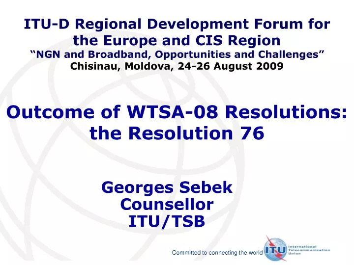 outcome of wtsa 08 resolutions the resolution 76