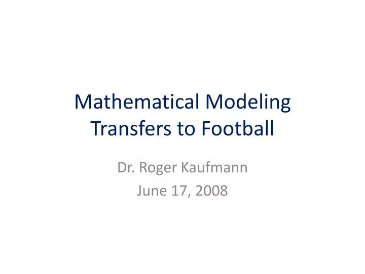 mathematical modeling transfers to football