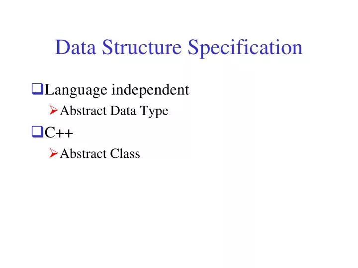 data structure specification