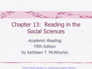 Chapter 13: Reading in the Social Sciences