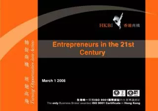 Entrepreneurs in the 21st Century