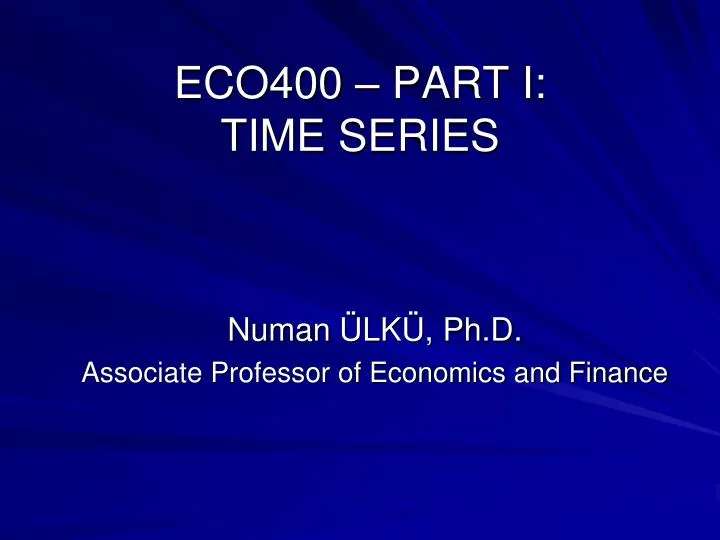eco400 part i time series