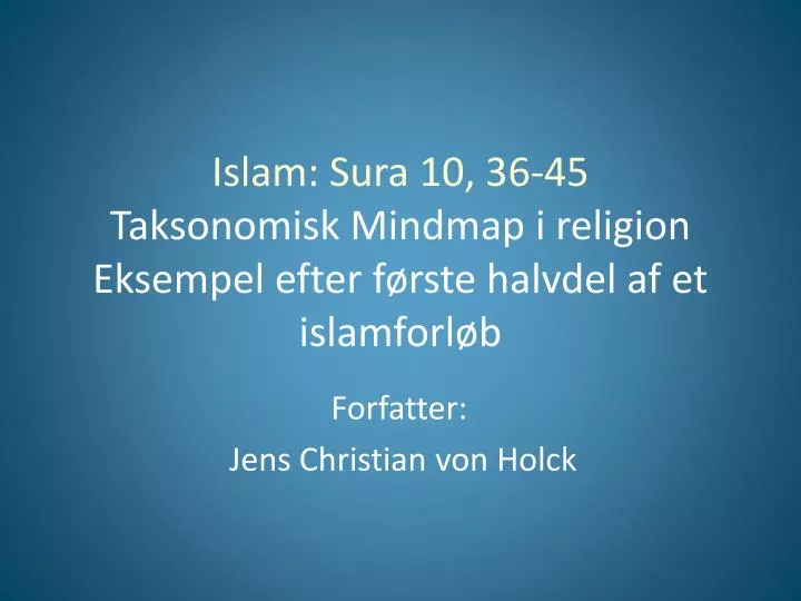 islam sura 10 36 45 taksonomisk mindmap i religion eksempel efter f rste halvdel af et islamforl b