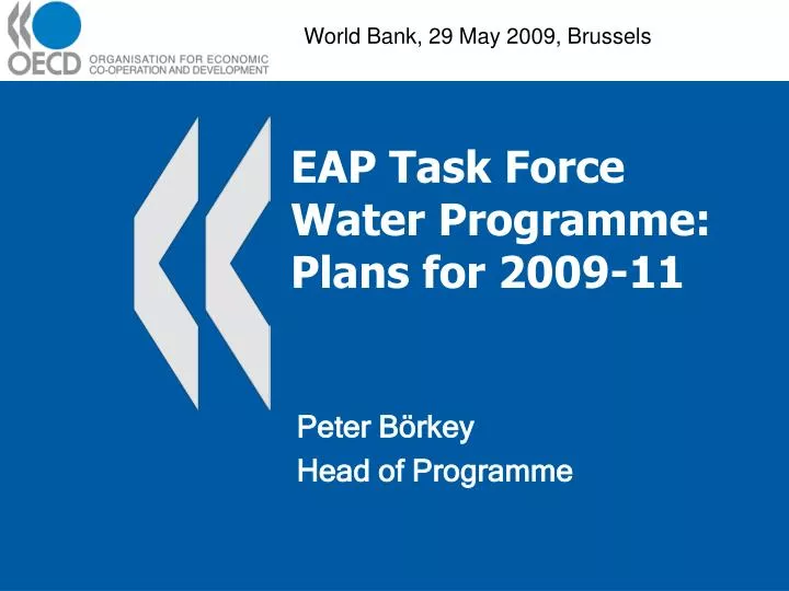 eap task force water programme plans for 2009 11