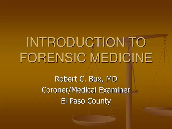 introduction to forensic medicine