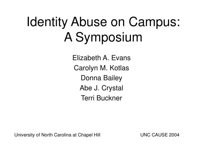 identity abuse on campus a symposium