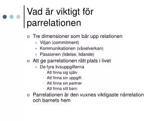 vad r viktigt f r parrelationen