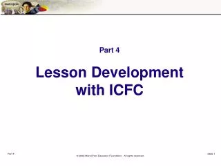 Part 4 Lesson Development with ICFC