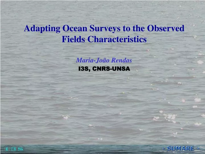 adapting ocean surveys to the observed fields characteristics