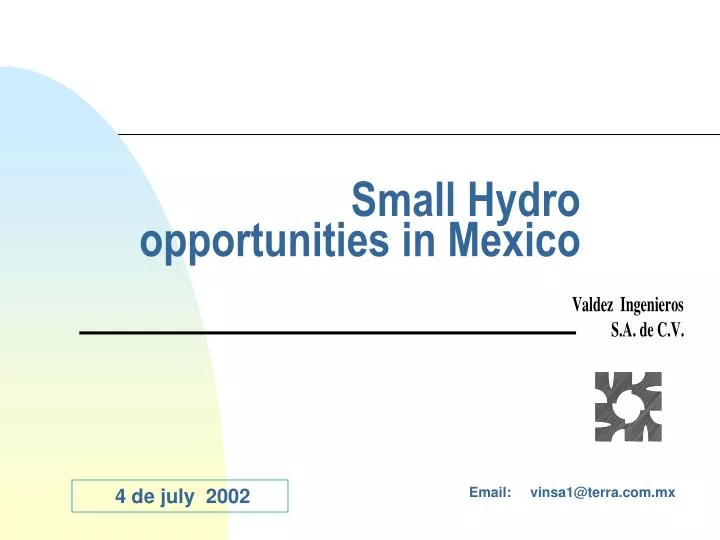 small hydro opportunities in mexico