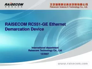RAISECOM RC551-GE Ethernet Demarcation Device