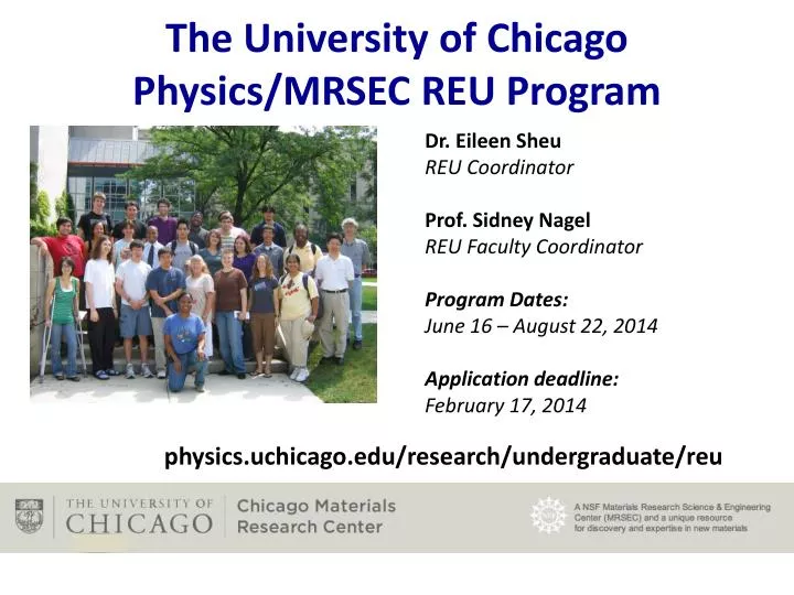 the university of chicago physics mrsec reu program