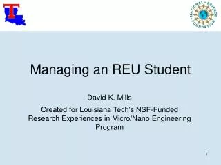 Managing an REU Student