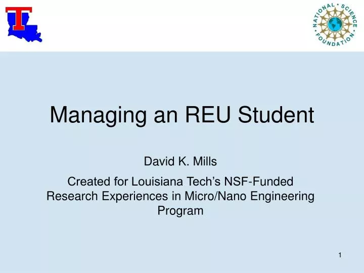 managing an reu student