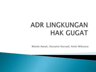 adr lingkungan hak gugat