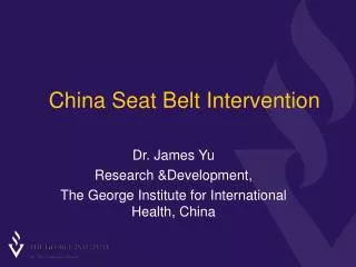 China Seat Belt Intervention