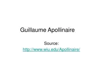 guillaume apollinaire