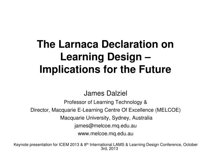the larnaca declaration on learning design implications for the future