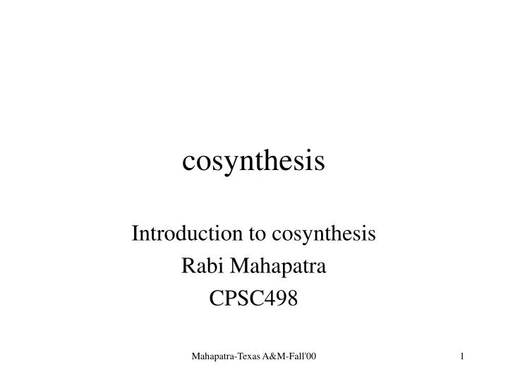 cosynthesis