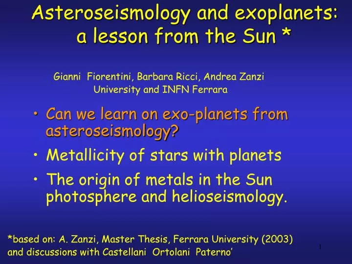 asteroseismology and exoplanets a lesson from the sun