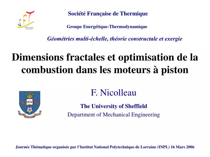 dimensions fractales et optimisation de la combustion dans les moteurs piston