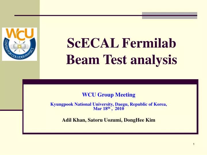 scecal fermilab beam test analysis