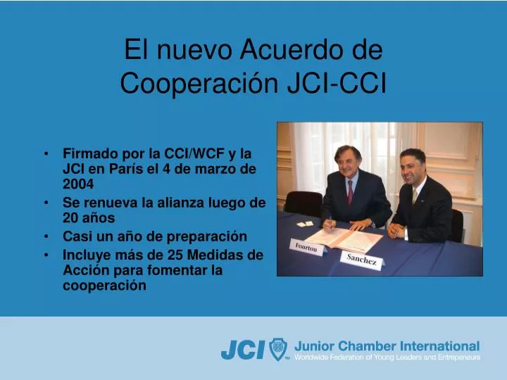 el nuevo acuerdo de cooperaci n jci cci
