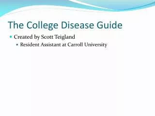 The College Disease Guide