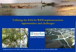 Utilizing the ESA for WFD implementation: opportunities and challenges
