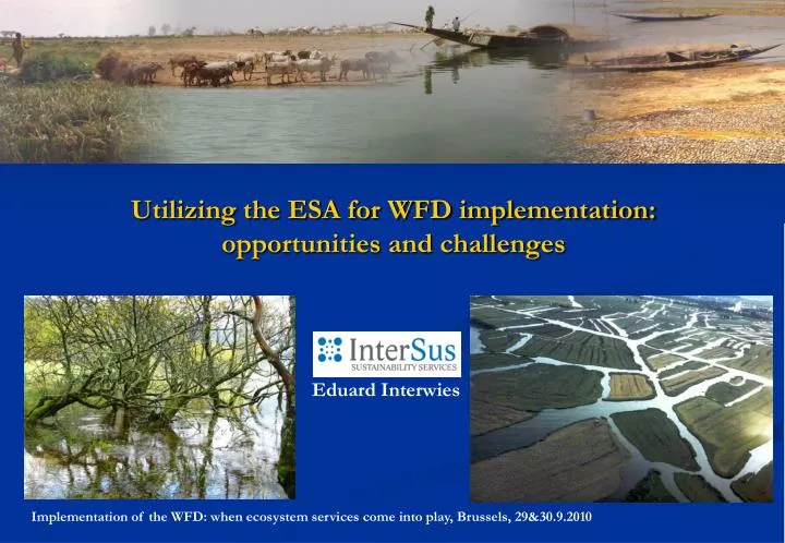utilizing the esa for wfd implementation opportunities and challenges