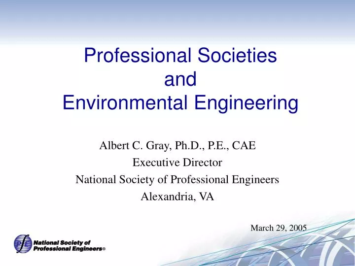 professional societies and environmental engineering