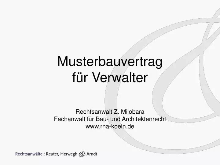 musterbauvertrag f r verwalter