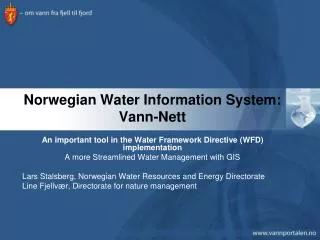 Norwegian Water Information System: Vann-Nett