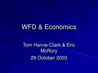 WFD &amp; Economics