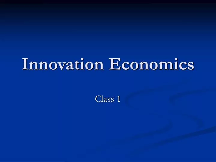 innovation economics