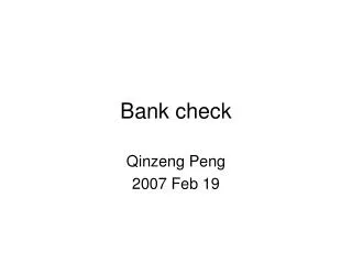 Bank check