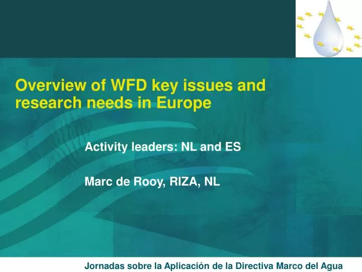 overview of wfd key issues and research needs in europe