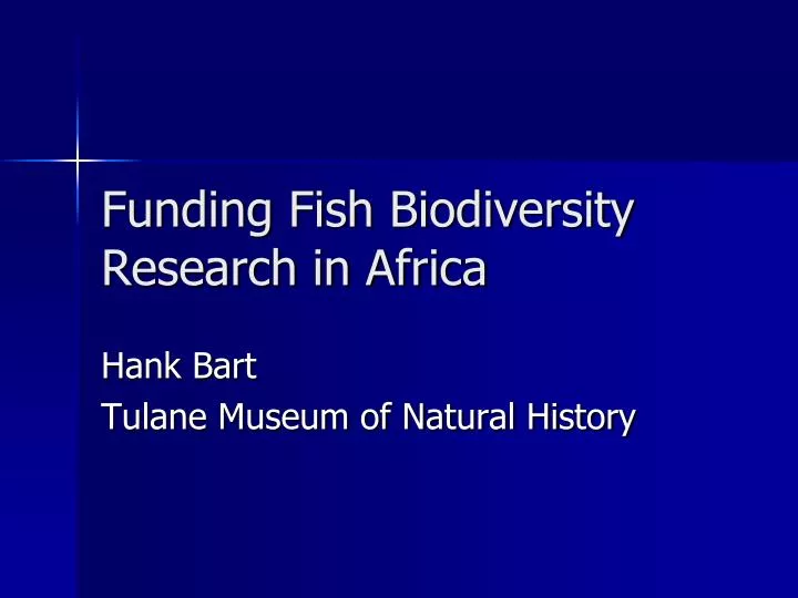 funding fish biodiversity research in africa