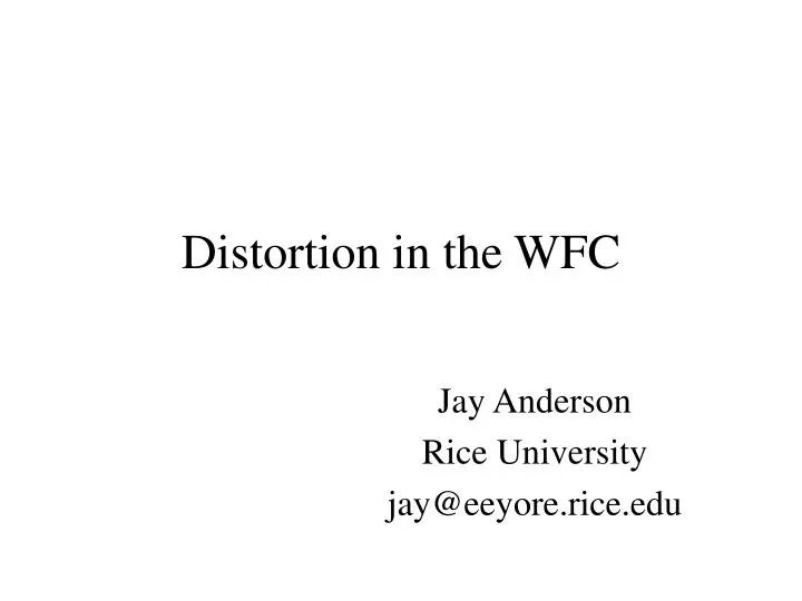 distortion in the wfc