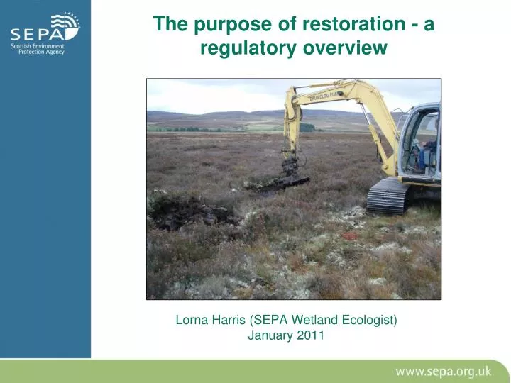 the purpose of restoration a regulatory overview