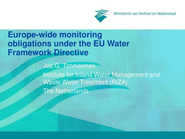 europe wide monitoring obligations under the eu water framework directive