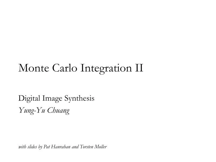 monte carlo integration ii