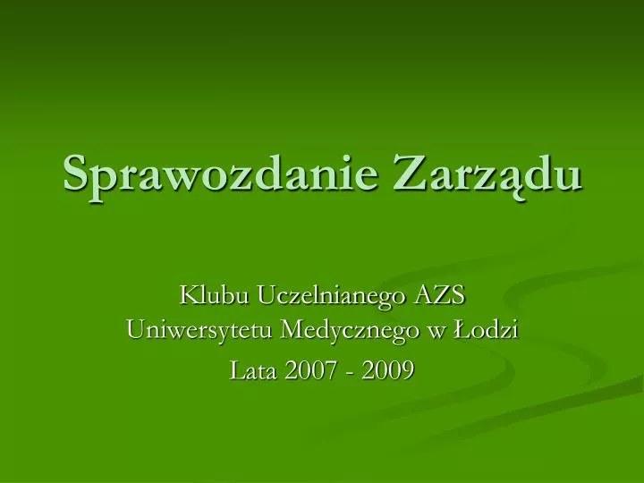 sprawozdanie zarz du